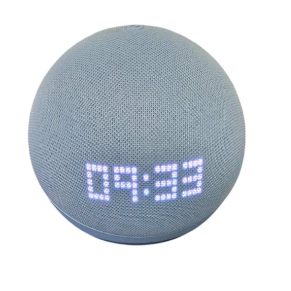 Pre-owned Amazon Echo Dot 5th Gen (C4E8S3) with Clock - Cloud Blue